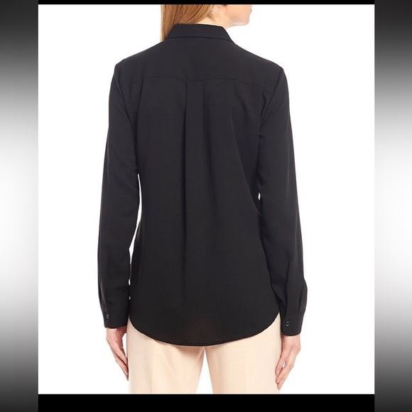 Alex Marie Black Fitted Sheer Button Down Shirt Pictured AS IS - Picture 2 of 7